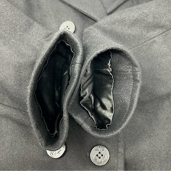 DSCP Quarterdeck Black Wool Navy Pea Coat Overcoat Size 14R US Enlisted Military - Picture 13 of 16
